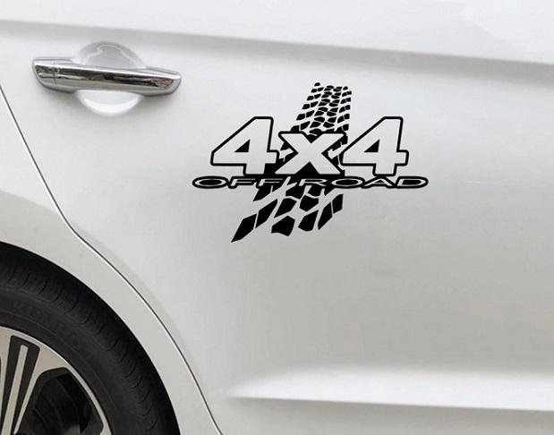 Наклейки полосы на двери авто 3D Tuning Studio 4x4 Off Road 200х140х0,060 мм 2 шт. (10416)