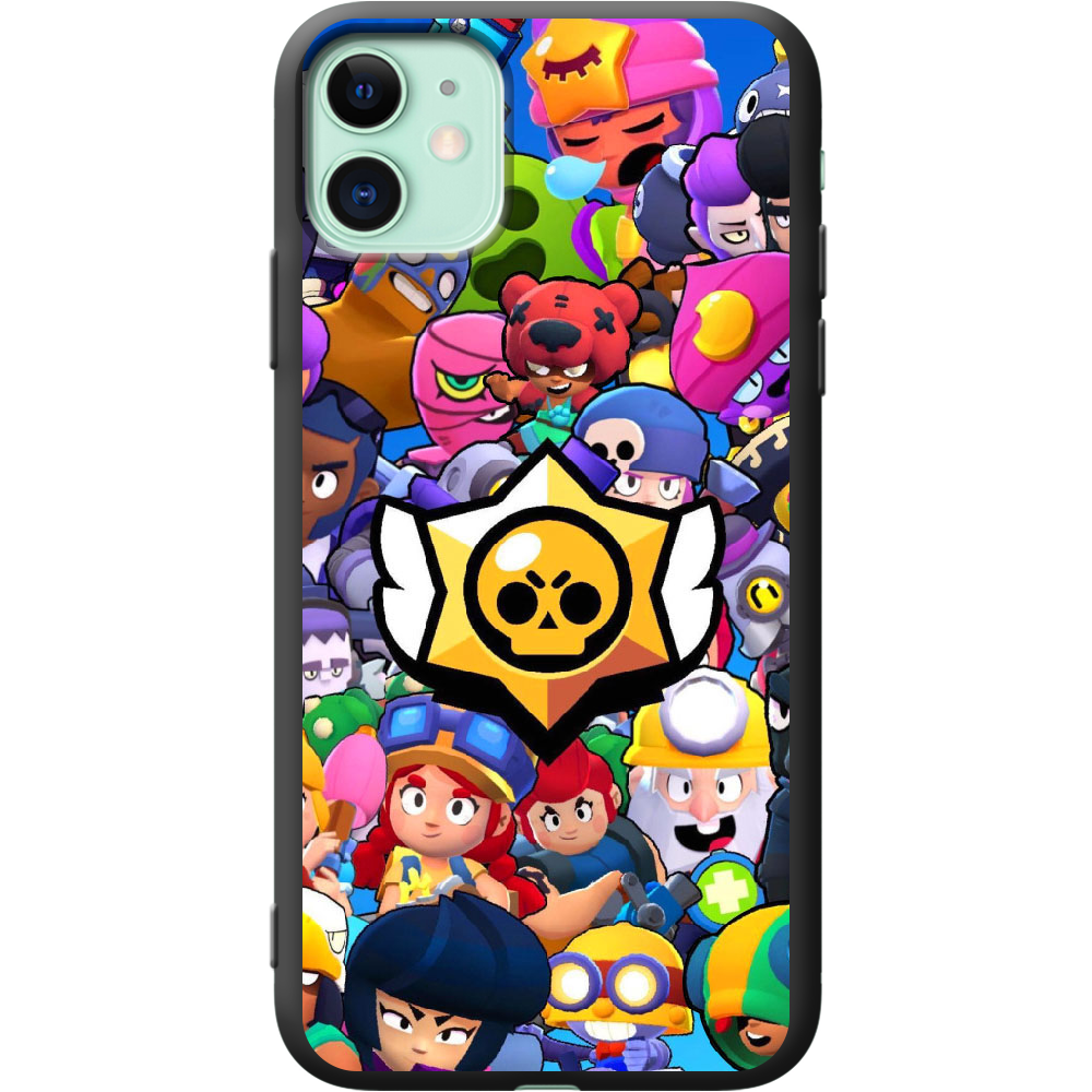 Чехол Boxface iPhone 11 Brawl Stars Черный силикон (38184-up2389-38276)