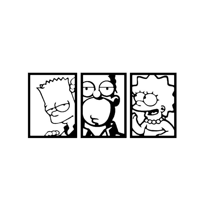 Панно Симпсоны из дерева 85х38 см (379)