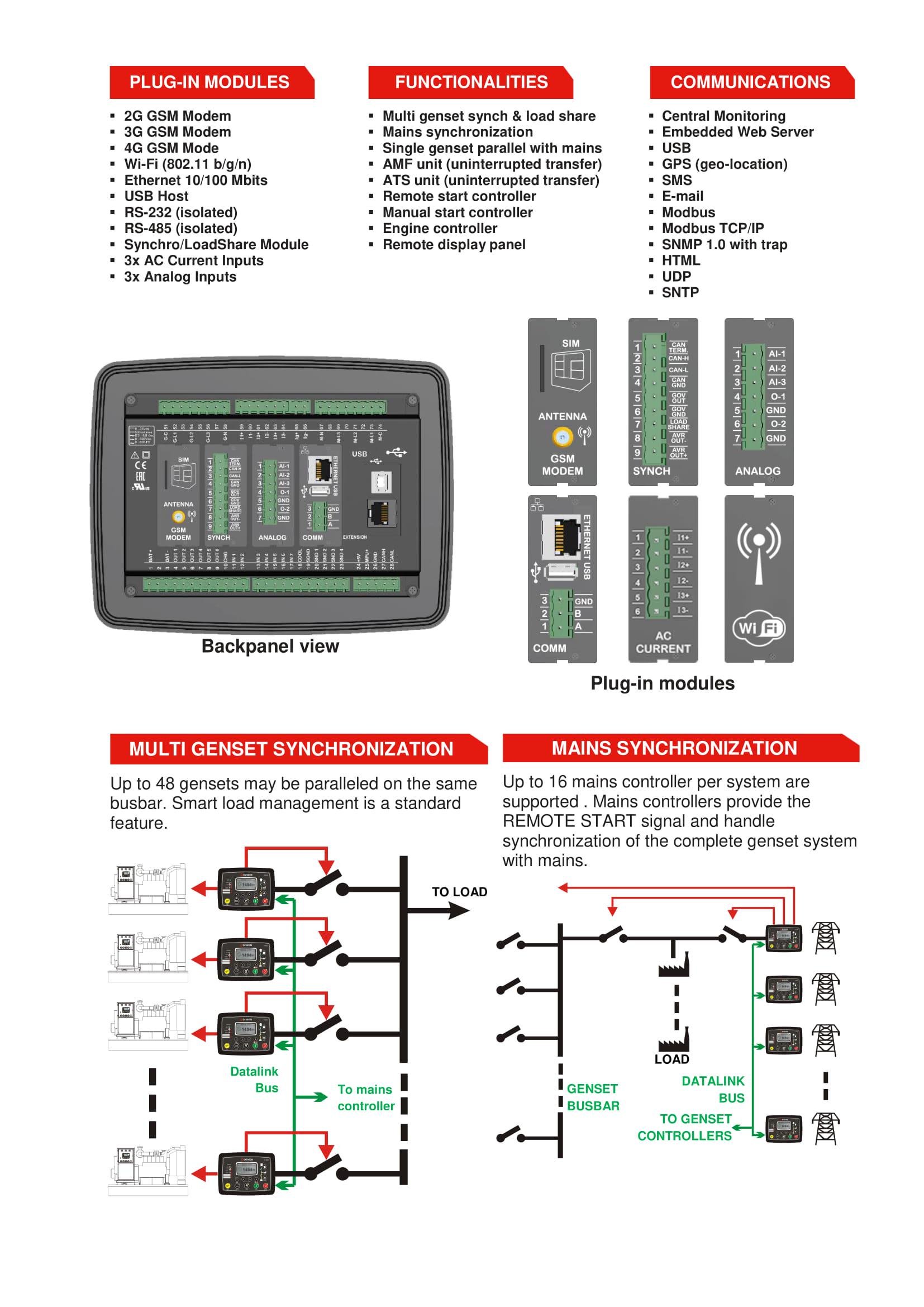 Багатофункціональний контролер генератора/двигуна/АВР DATAKOM D-500-MK3 з MPU + J1939 - фото 6