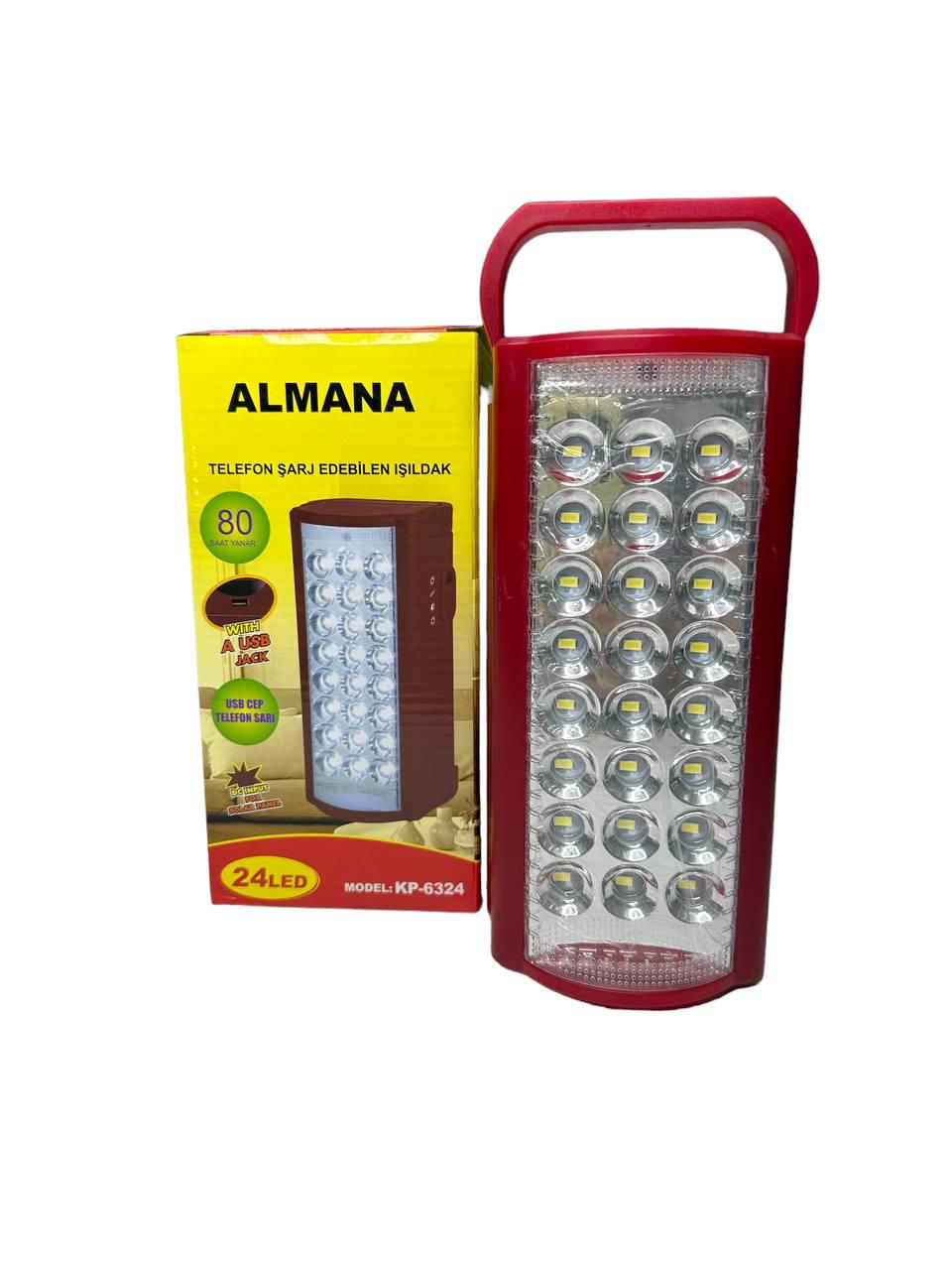 Ліхтар переносний Almana KP-6324 із USB 24 LED з повербанком Червоний (547569670) - фото 6