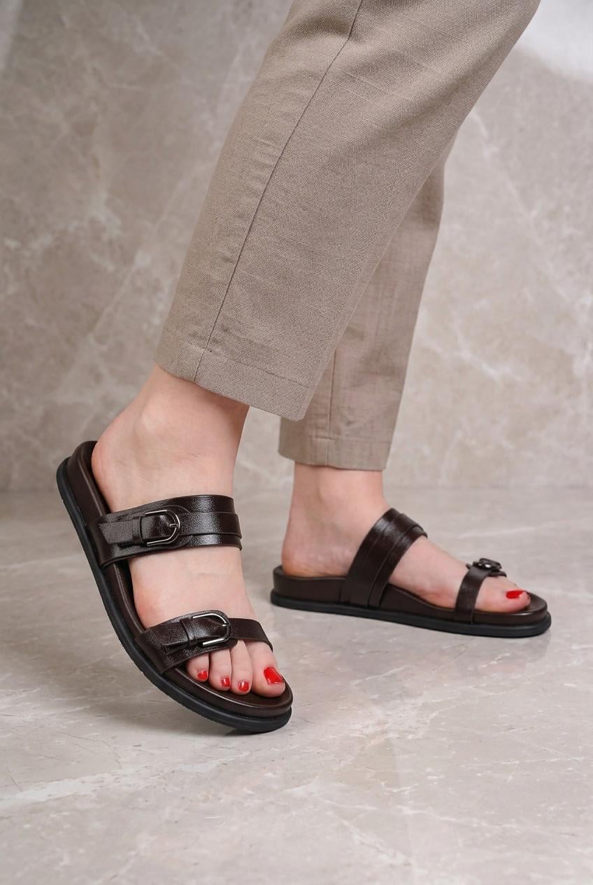 Шлепанцы женские Fashion 351107 р. 41 Коричневый (351107_41)