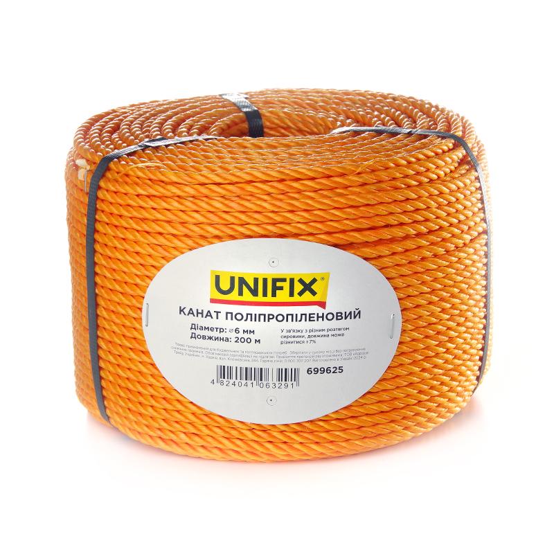 Канат Unifix полипропиленовый 6 мм 200 м (699625)