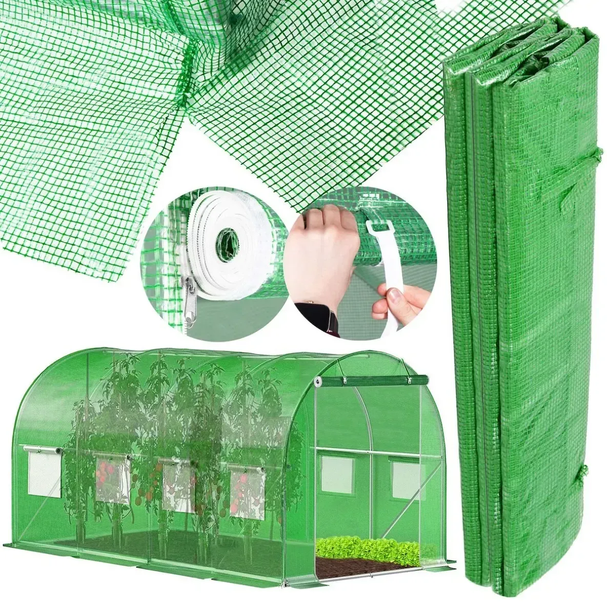 Теплица арочная под пленку с окнами VOLSO POLSKA 4х2,5х2 м Зеленый - фото 6 Теплица арочная под пленку с окнами VOLSO POLSKA 4х2,5х2 м Зеленый - фото 6