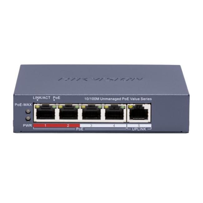 Коммутатор неуправляемый Hikvision DS-3E0105P-E/M C POE 5 портов