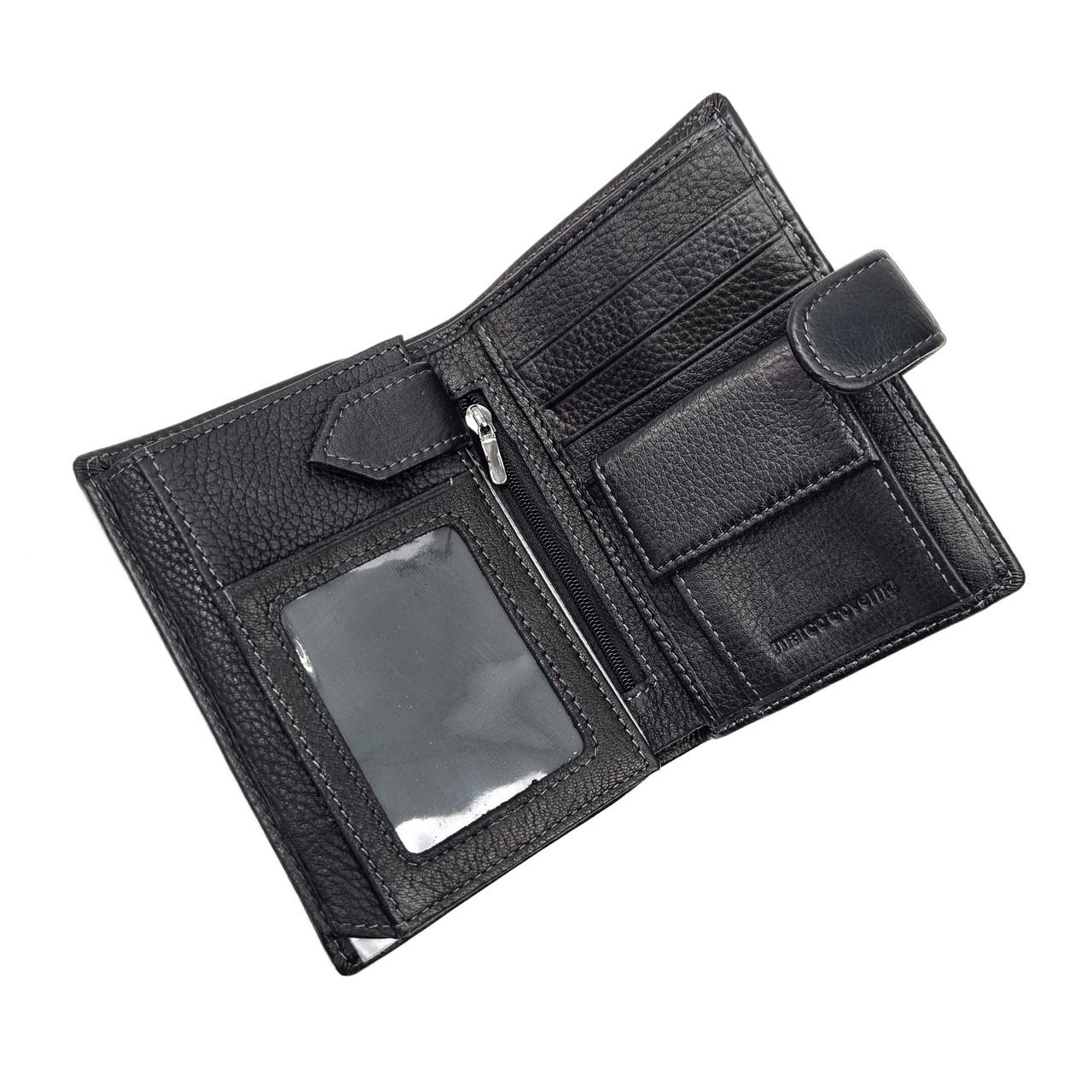 Портмоне для документів чоловічий Marco натуральна шкіра Чорний (22-302 black) - фото 2