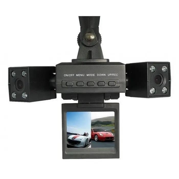 Видеорегистратор автомобильный DVR Two Camera Car HD с 2-мя поворотными камерами 2.0"