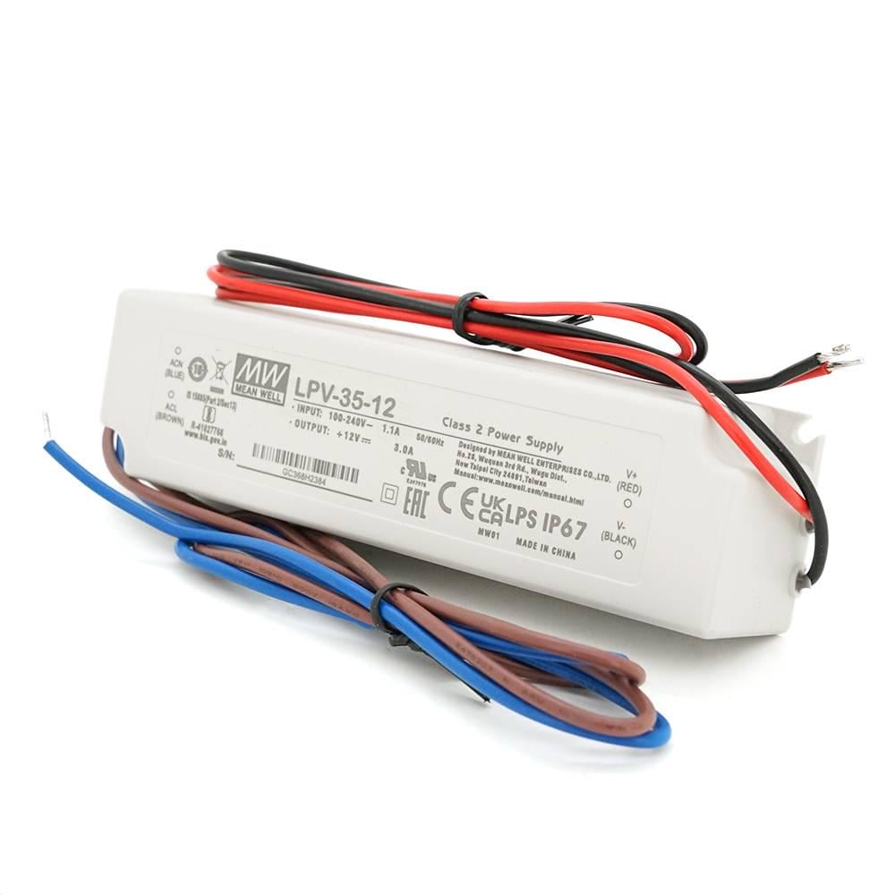 Блок живлення імпульсний герметичний Mean Well LPV-35-12 12В 3А 35Вт IP67 (32328)