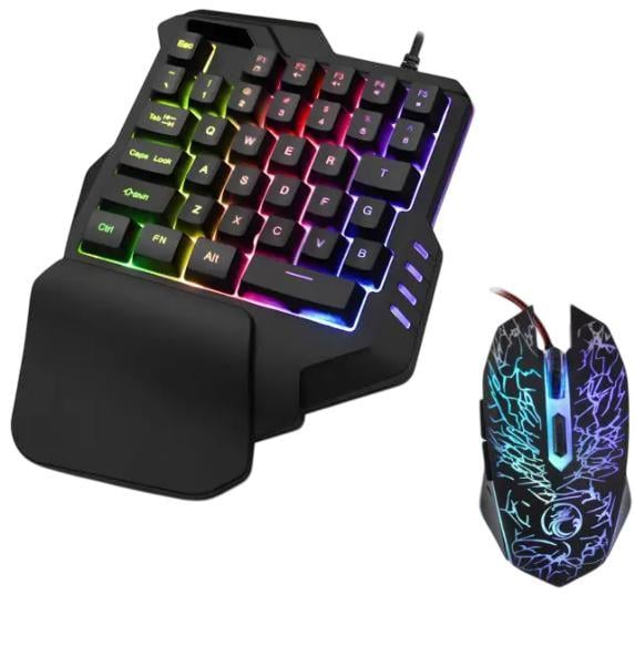 Клавіатура ігрова UKC 7768 мишка з RGB-підсвічуванням провідна (7768)