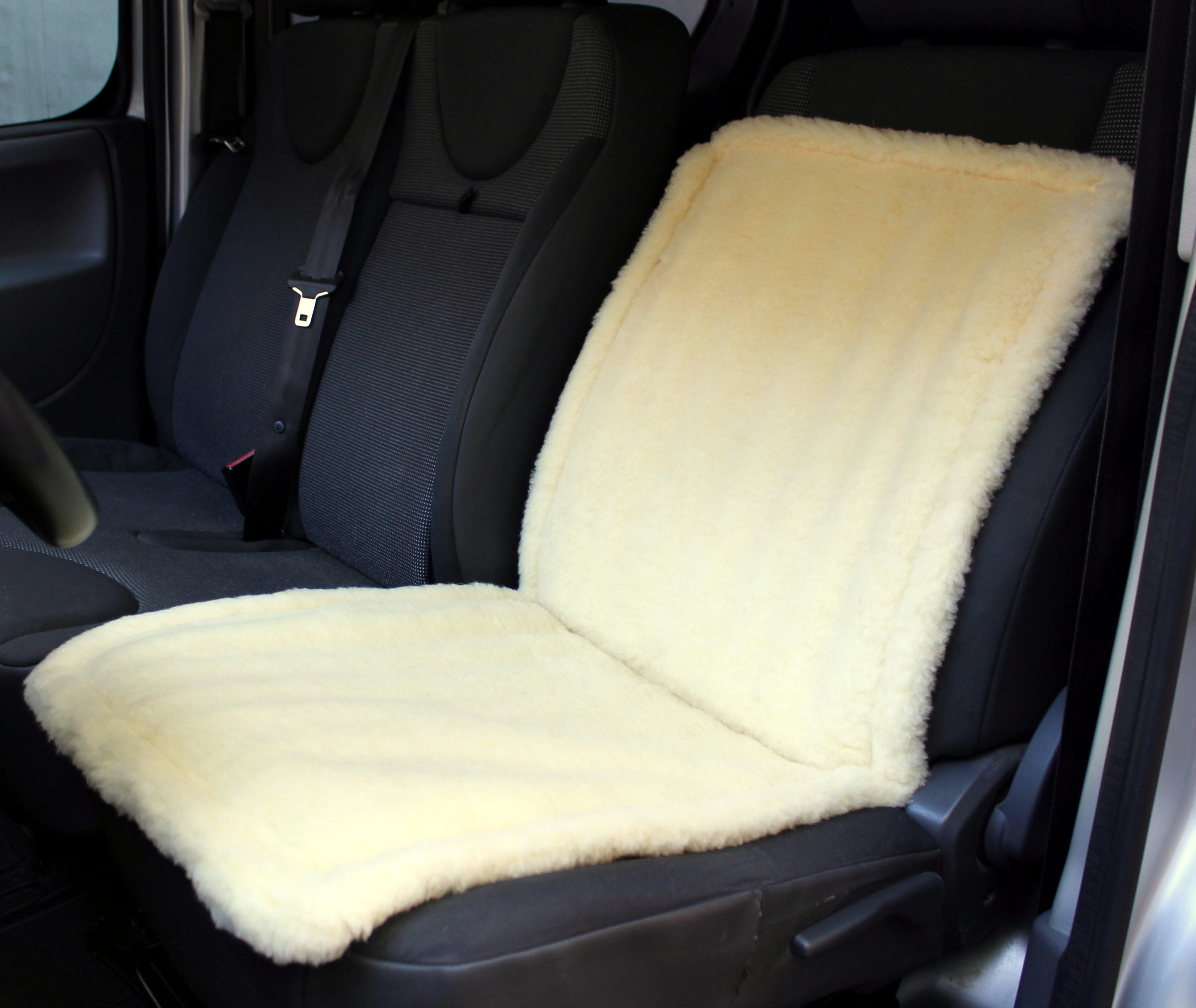 Накидка на сидіння автомобіля з овчини Sheepskin еко-вовна з окантовкою 1 шт. Жовтий (281)