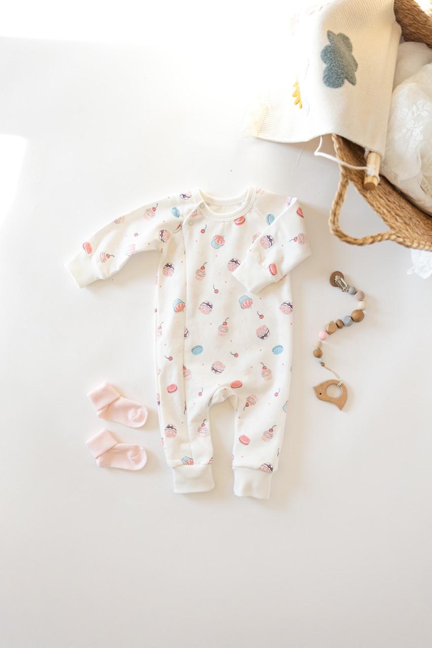 Ромпер для малюка Кекси на блискавці двонитка з начосом 74 см (2783216404)