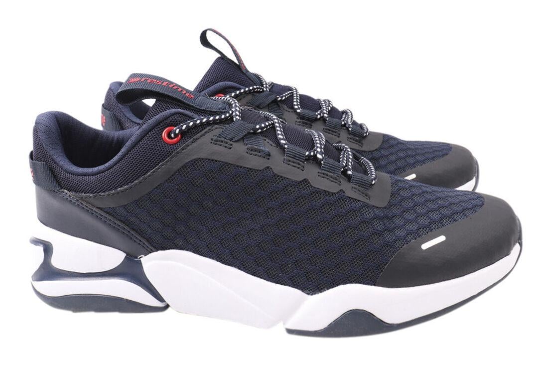 Кросівки чоловічі Restime з текстилю на низькому ходу на шнурівці р. 40 Синій (147-21LK)