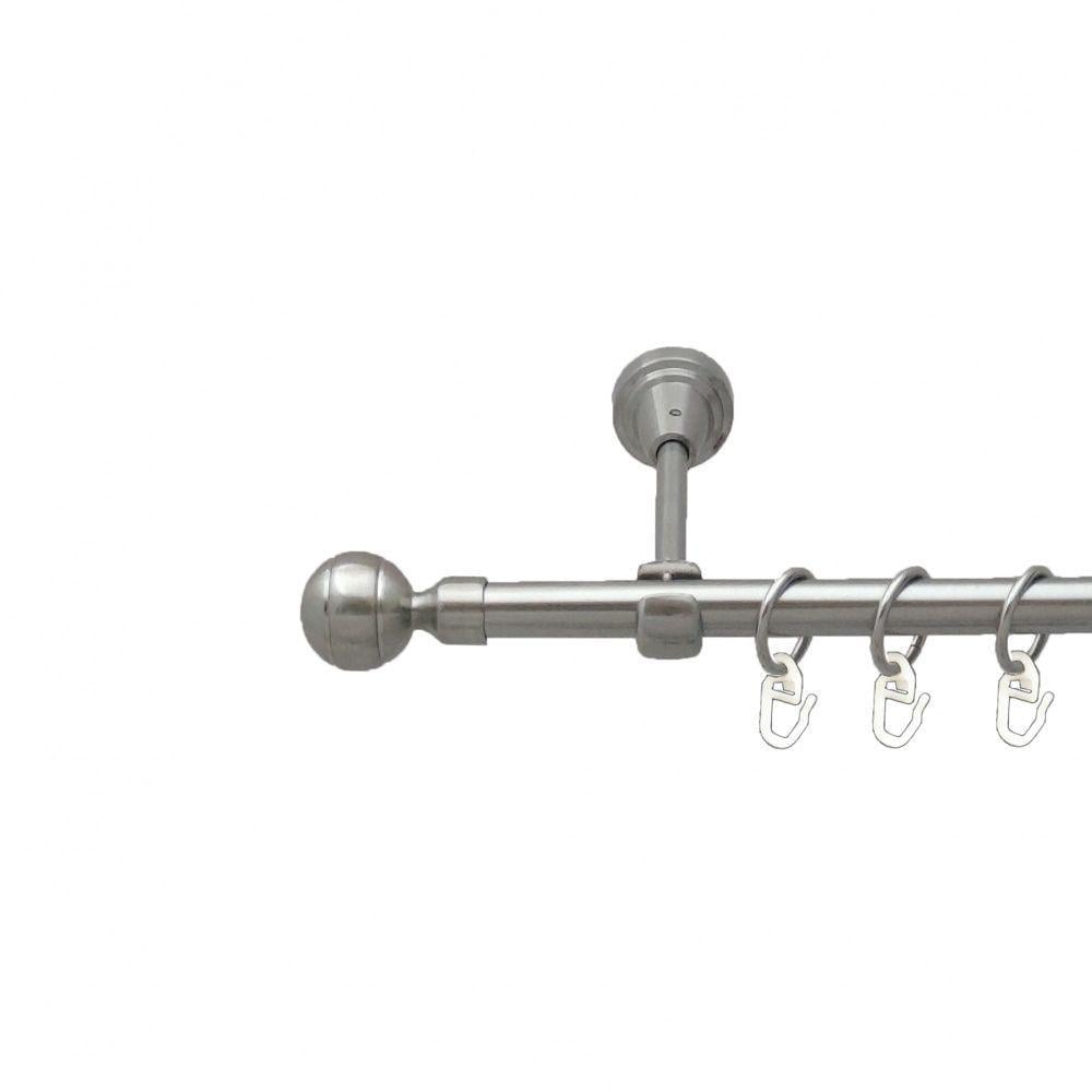 Карниз для штор Orvit Паола однорядный гладкий 16 мм 300 см Нержавеющая сталь (5503059)