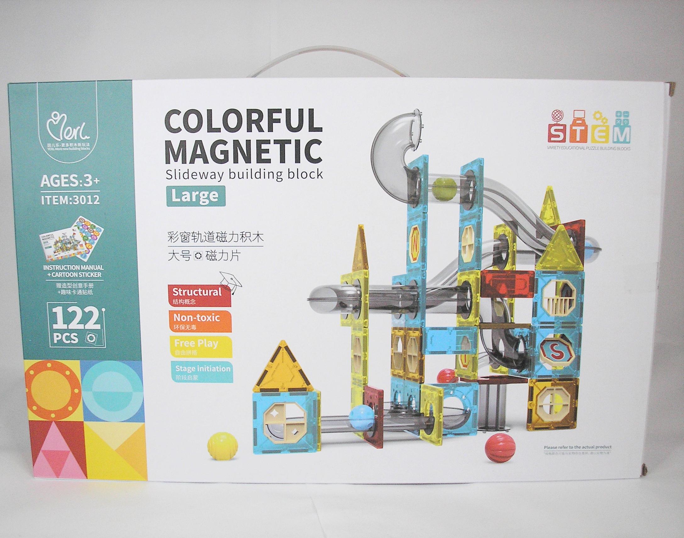 Конструктор магнитный Colorful Magneti универсальный/развивающий с шариками игровой на 122 детали Разноцветный
