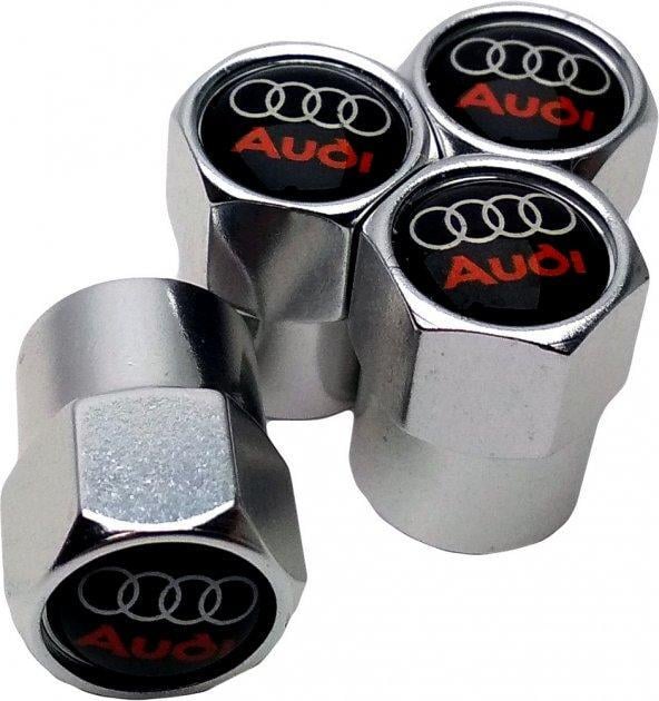 Набор колпачков на ниппель для автомобиля SUNROZ Caps Short Audi 4 шт. Silver - фото 6