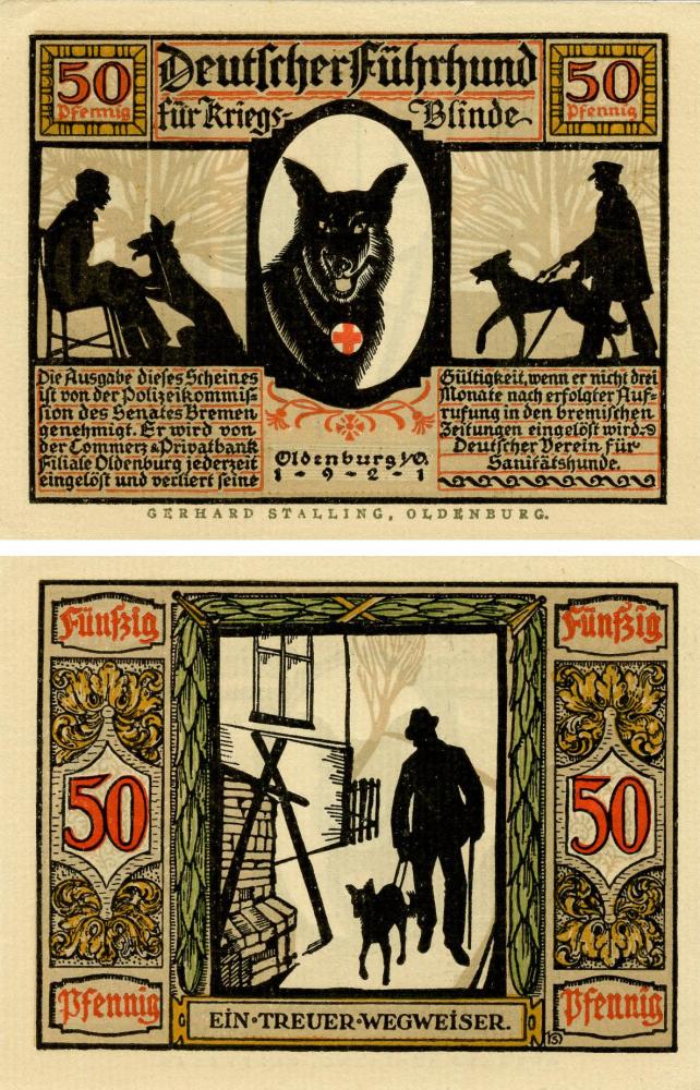 Колекційна банкнота Німеччина Нотгельд 50 пфеннігів 1921 F-VF Ольденбург Різновид 3 (Б18829)