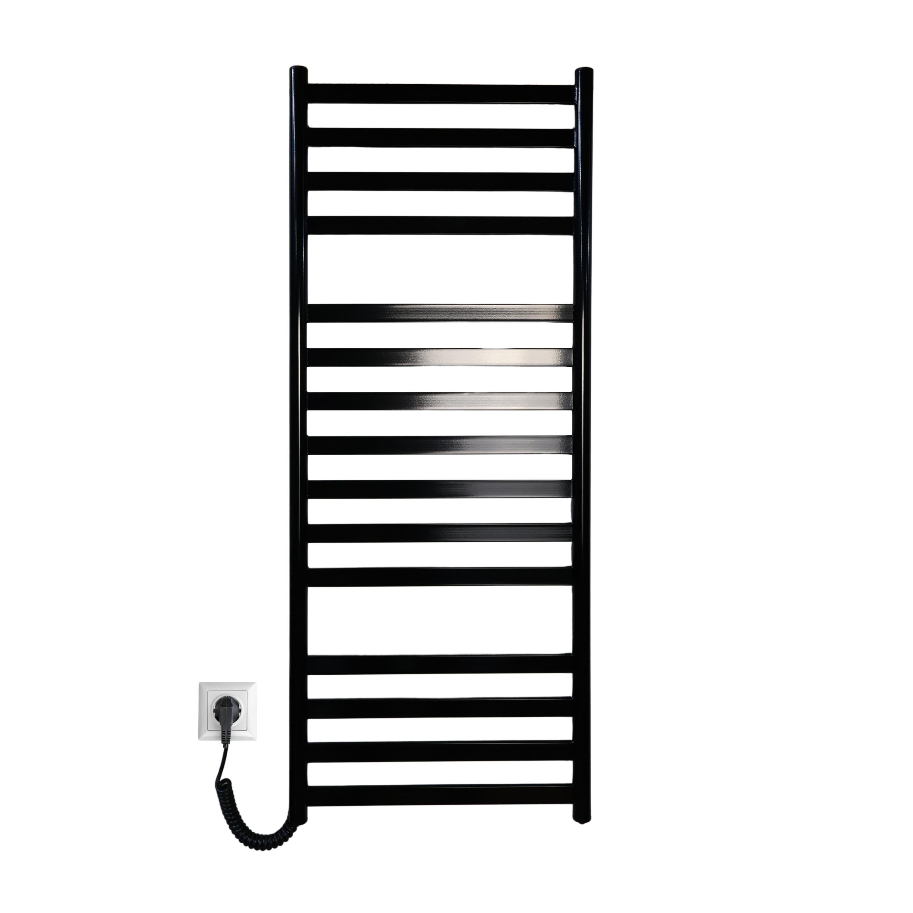 Полотенцесушитель электрический Carino MIA с кнопкой 1190х490 мм Черный глянец (28496629)