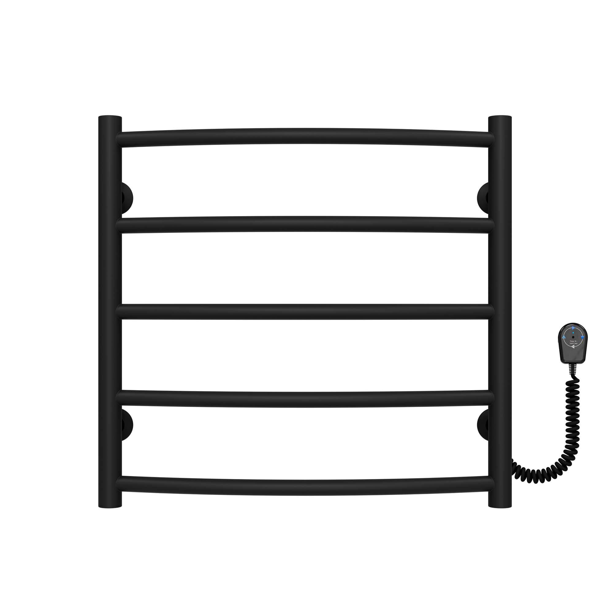 Полотенцесушитель электрический Deffi Классик П5 EF16 правое подключение нержавеющая сталь 500x500 мм Черный (C.DK.50.50.5.EBR5)