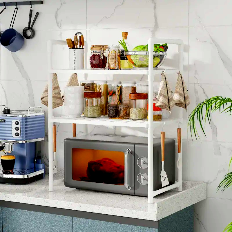 Полиця кухонна для мікрохвильовки Kitchen Racks 54x75x31 см Білий (28926846) - фото 5 Полиця кухонна для мікрохвильовки Kitchen Racks 54x75x31 см Білий (28926846) - фото 5