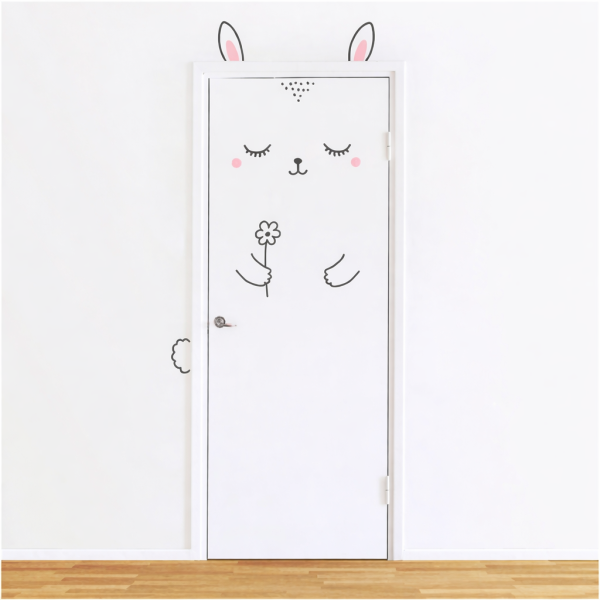 Декоративні наклейки на стіну/двері Зайчик для дитячої кімнати (32514065)