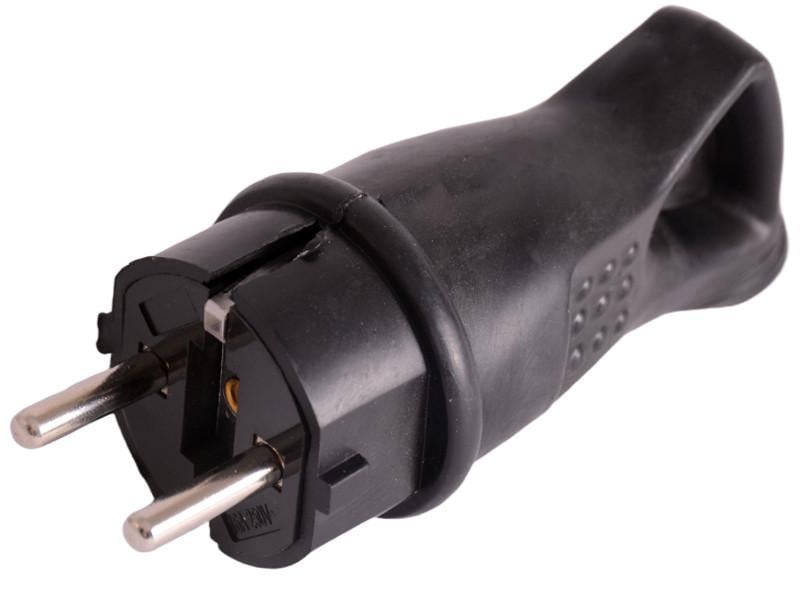 Вилка каучуковая с заземлением Lemanso LMA093 16 A с ручкой (4739)