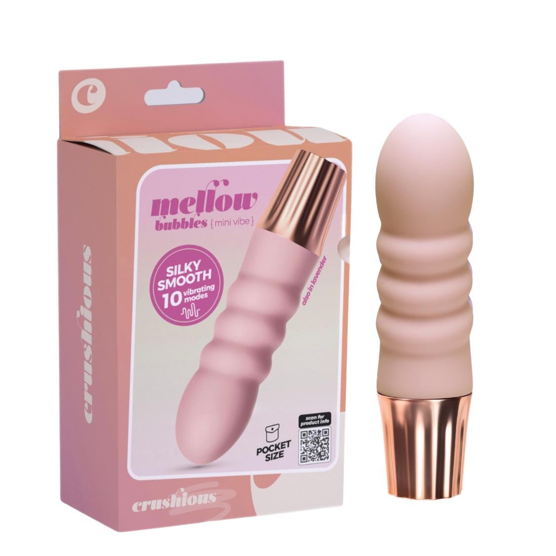 Мини-вибратор CRUSHIOUS Mellow Bubbles 11х2,8 см Розовый (EX50888)