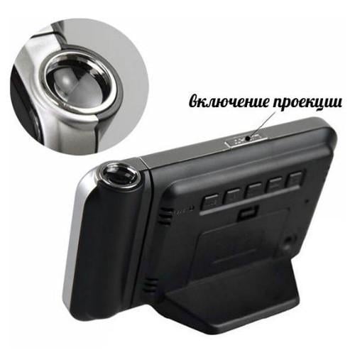 Годинник проектор Метеостанція 8190 Чорний - фото 3