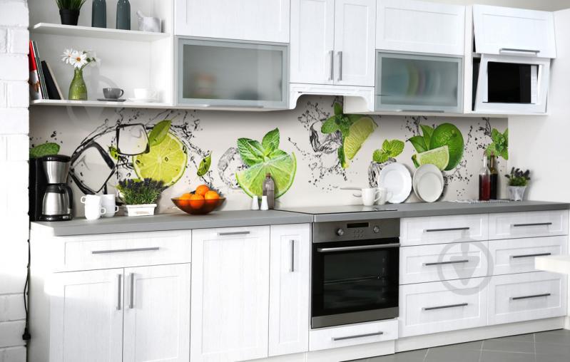 Скинали на кухню Zatarga «Охлаждённый лайм» 600х2500 мм виниловая 3Д наклейка кухонный фартук самоклеящаяся