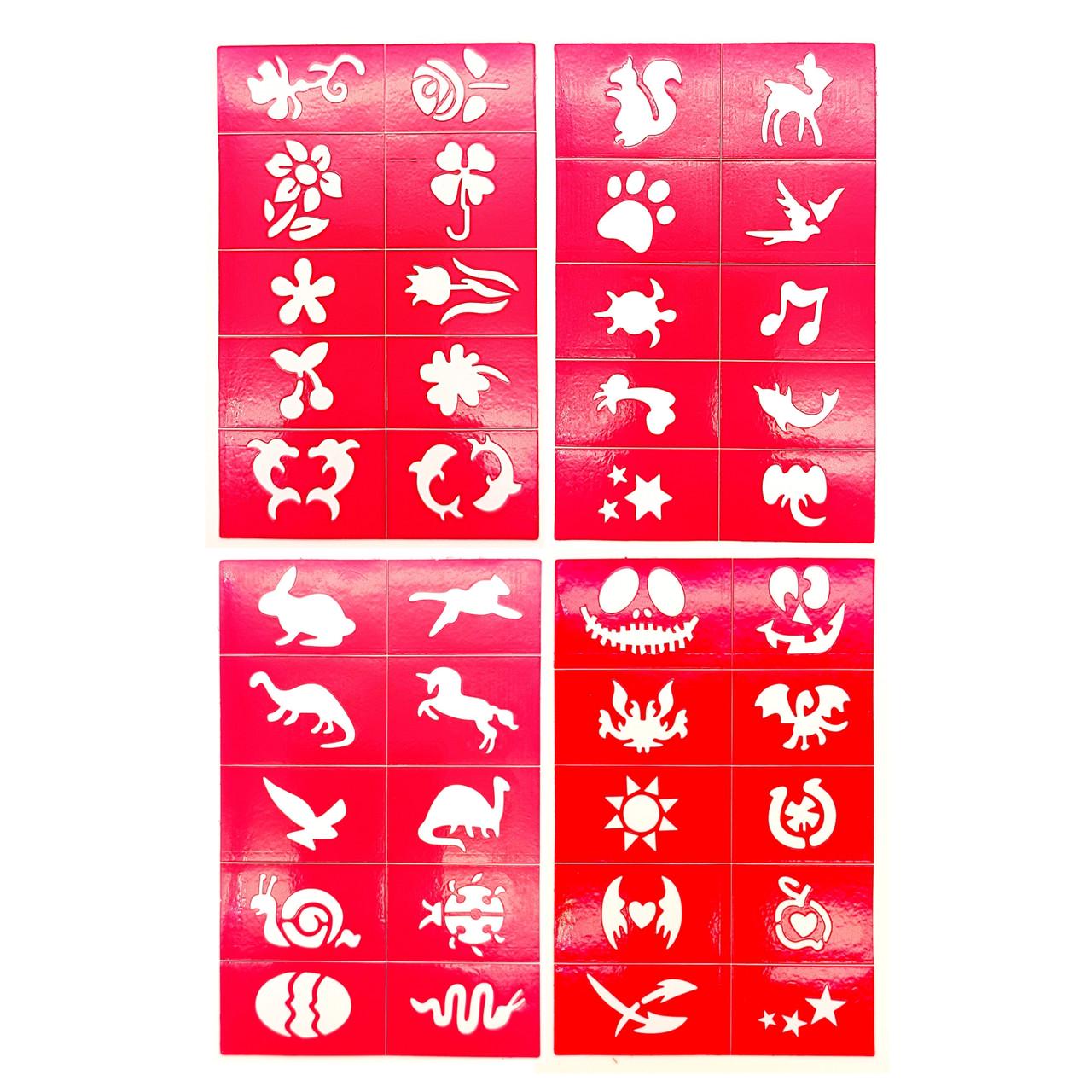 Набор трафаретов для грима Love & Celebration-блеск тату 40 шт. Red (137817)