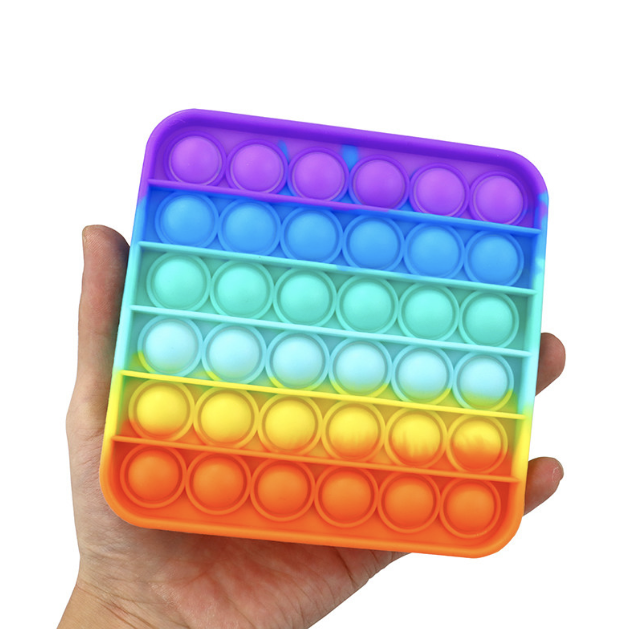 Антистрес сенсорна іграшка Pop It Push Up Bubble квадрат Різнокольорова