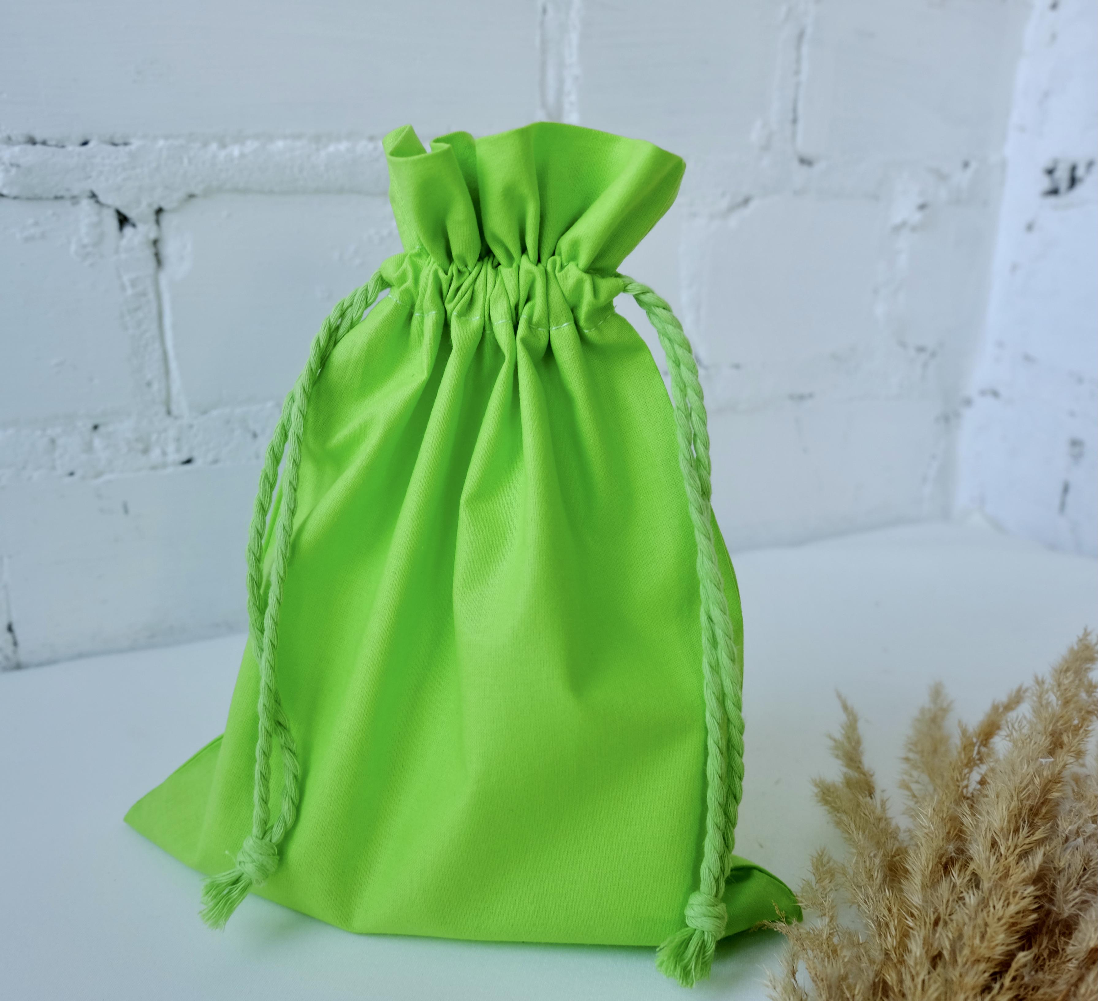 Мішок текстильний для подарунків 25х20 см Салатовий (29186730) - фото 4 Мішок текстильний для подарунків 25х20 см Салатовий (29186730) - фото 4