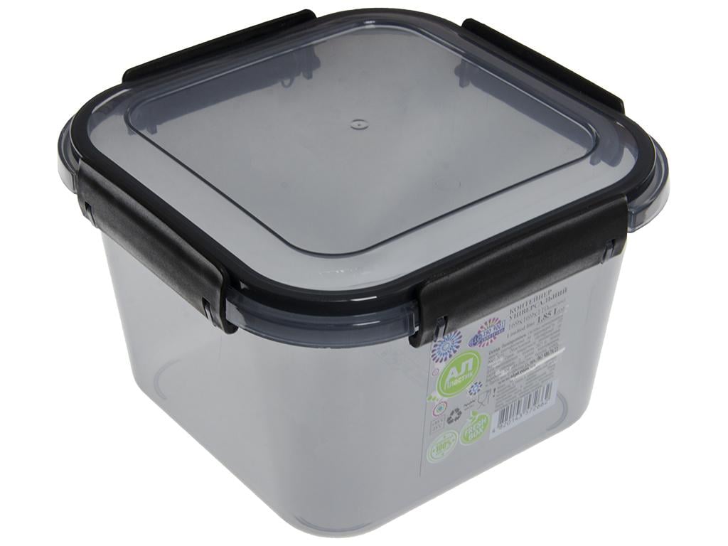 Контейнер универсальный Ал-Пластик Limited line квадратный 16,9х16,9х11 см 1,85 л Черный (MAP-72662)