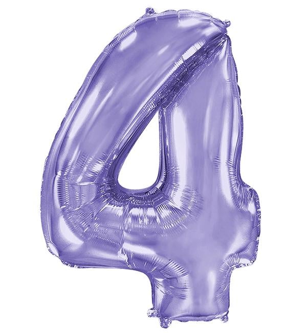 Шарик Цифра 4 100 см Сиреневый (514554) - фото 1 Шарик Цифра 4 100 см Сиреневый (514554) - фото 1