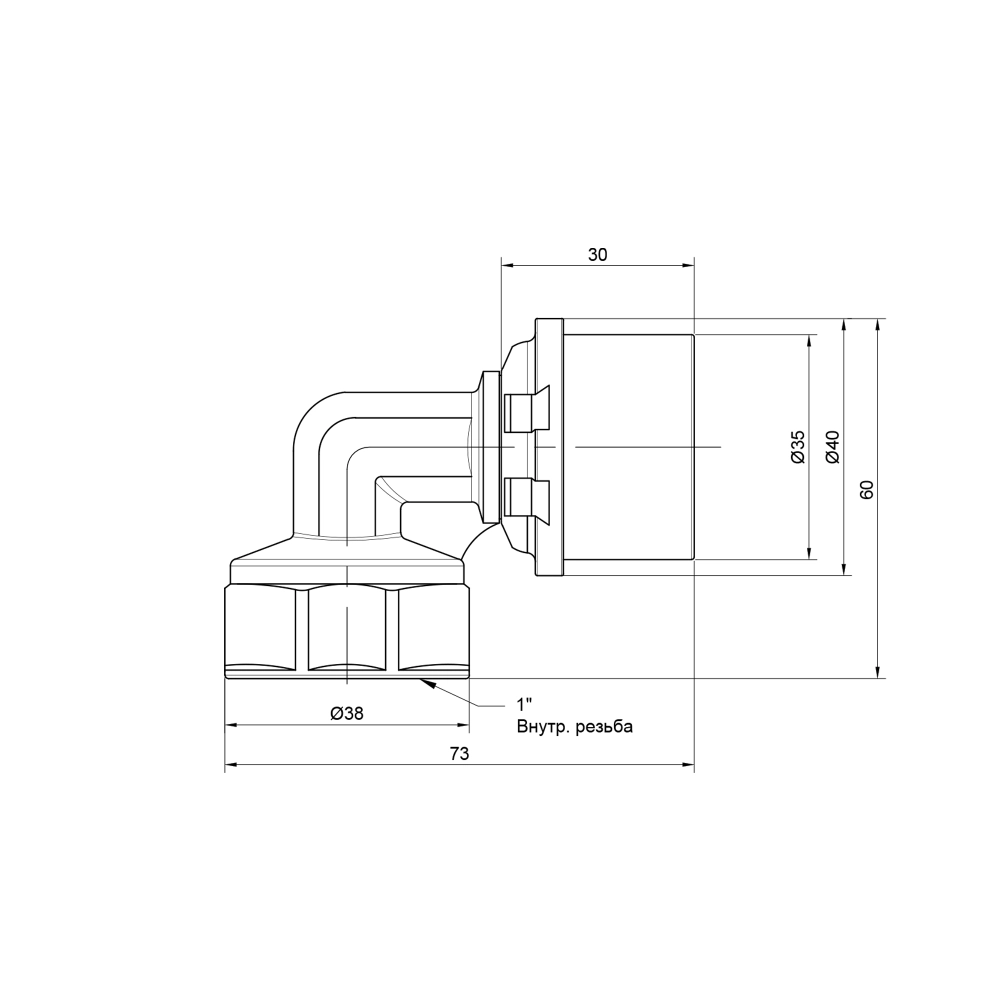 Кут для обтиску труб 90° ICMA №405 32 мм 1" В (SD00009792) - фото 3