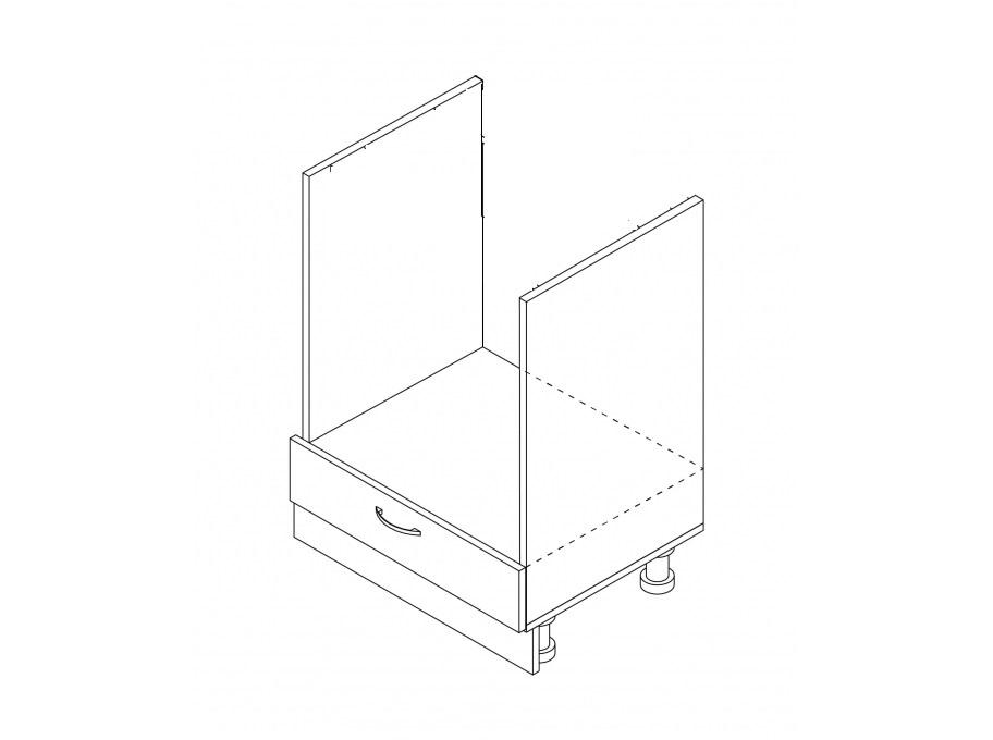 Тумба под духовку МАКСИ-МЕбель с ящиком без столешницы 600 Дуб сонома/Белый гладкий (70141) - фото 2