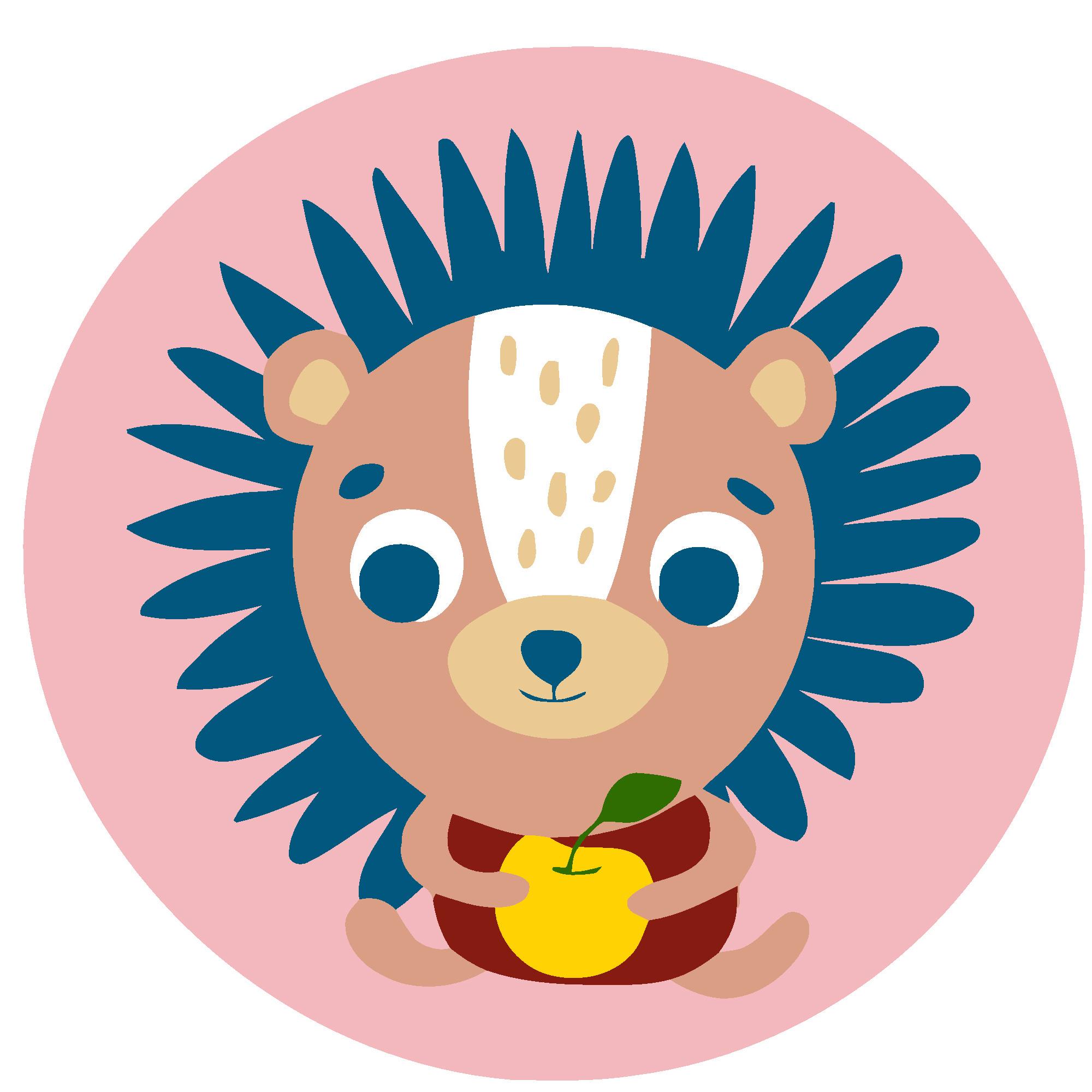 Картина по номерам Strateg Ежик с яблоком 20x20 см (Str-HH7103)