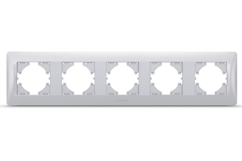 Рамка Videx на 5 місць горизонтальна срібний шовк