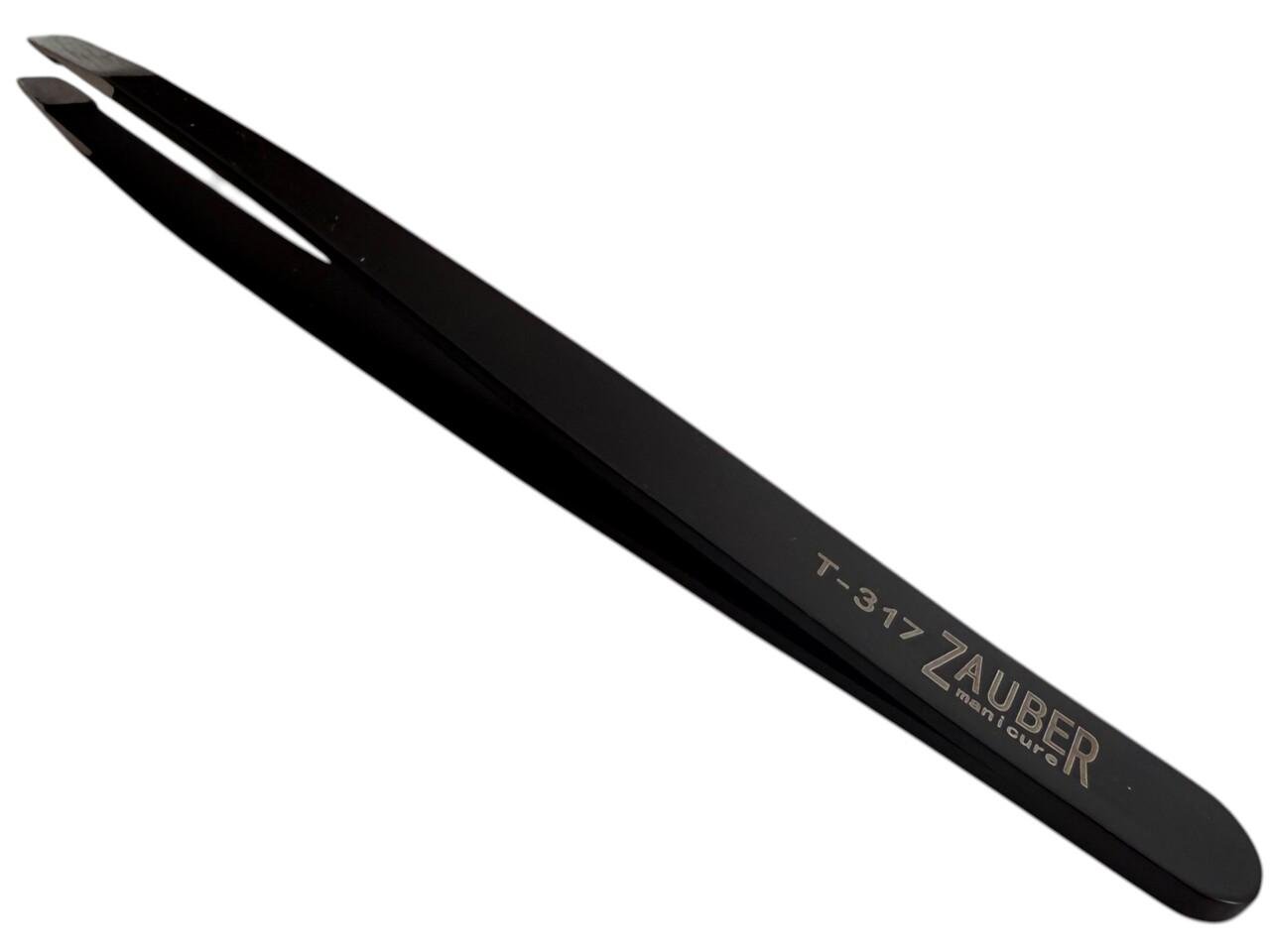 Пінцет для брів скошений Zauber-manicure T-317 широкий Чорний (27735029)