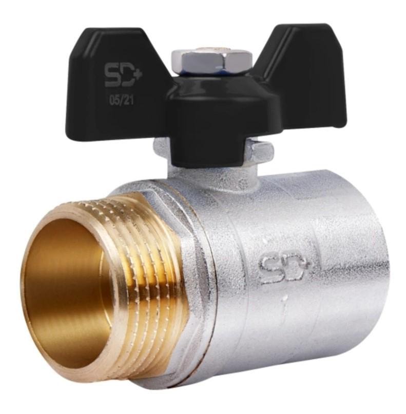 Кран кульовий Thermo Alliance Base 1" ВЗ прямий нікель PN30 метелик (SD607W25)