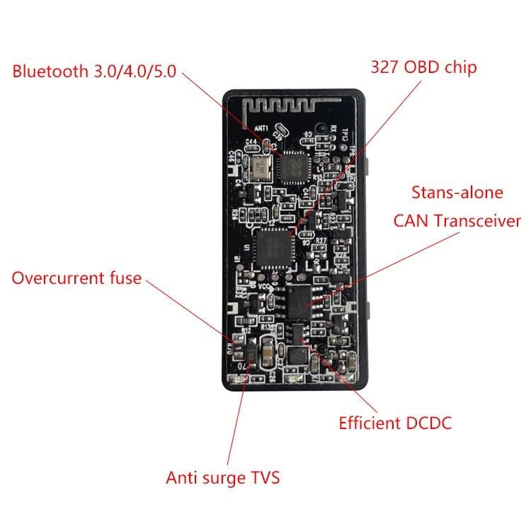 Автосканер Bizzon ELM327 OBD2 v1.5 Mini Bluetooth 12/36 V (837609715) - фото 3