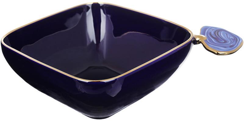 Пиала фарфоровая Gold Line с декоративной ручкой квадратная 850 мл