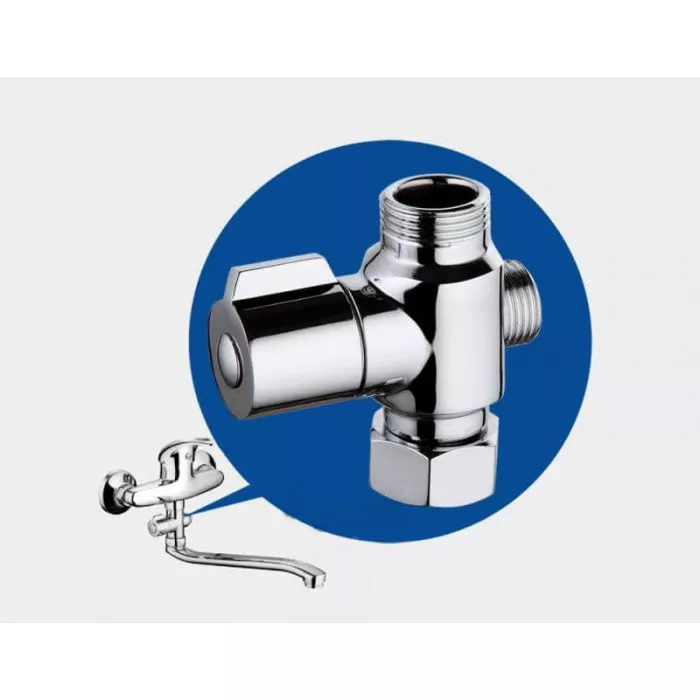 Дивертор із кран-буксою для змішувача Frap FBBB поворотний Хром - фото 2