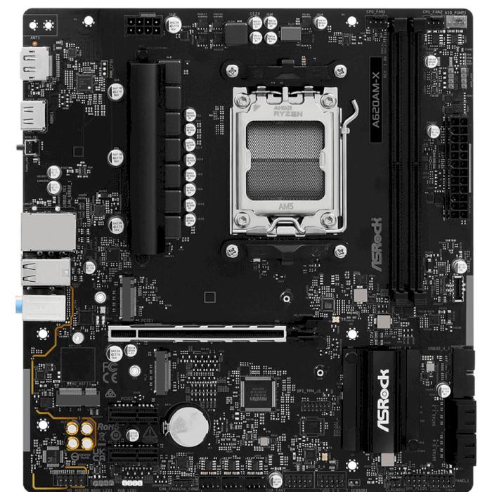 Материнська плата ASRock A620AM-X Micro-ATX sAM5 AMD A620A 2xDDR5 2xM.2 4xSATA DP HDMI 2.5 GbE Black (31330379)
