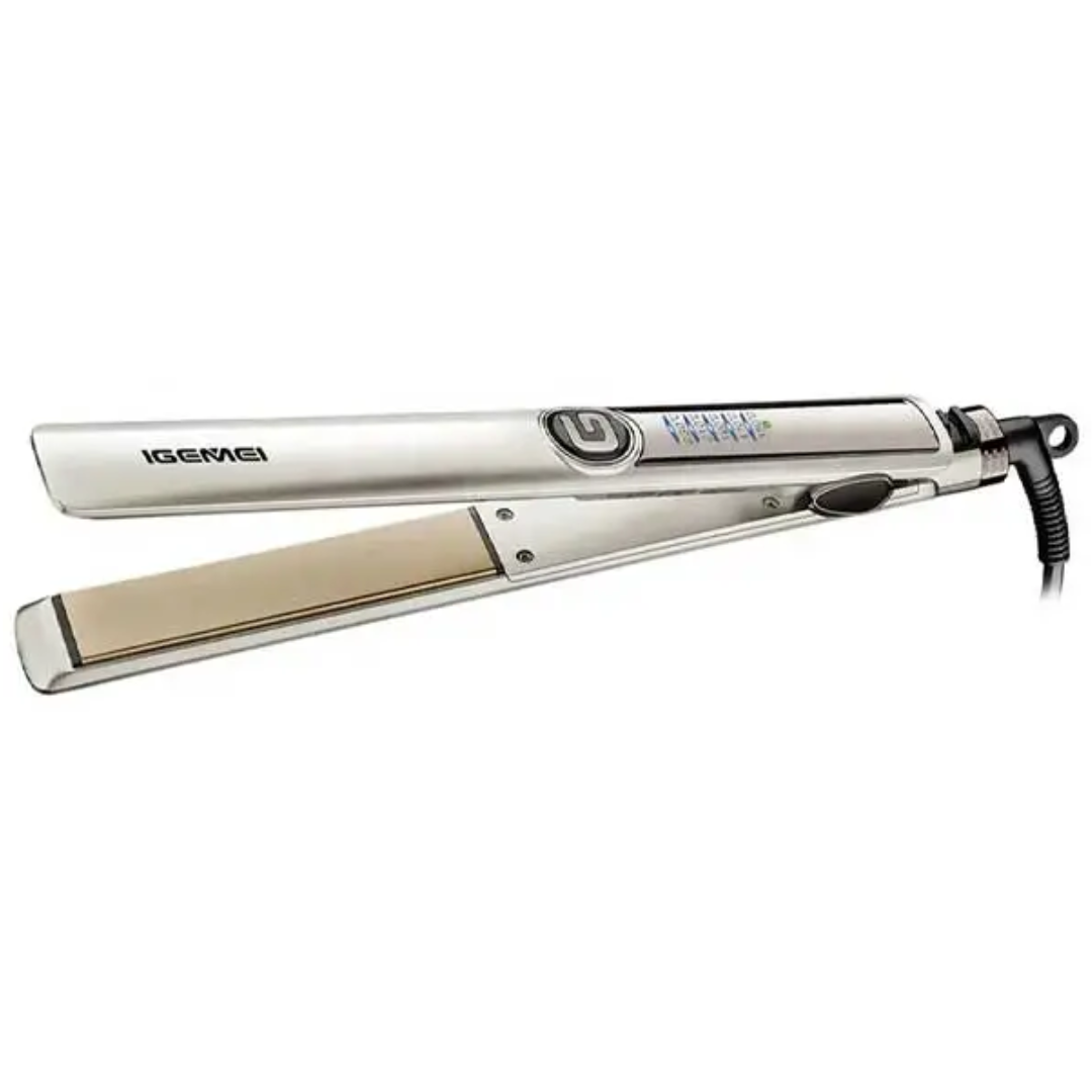 Утюжок для волос Gemei GM-416-W с ЖК-дисплеем Серебряный (p-37)