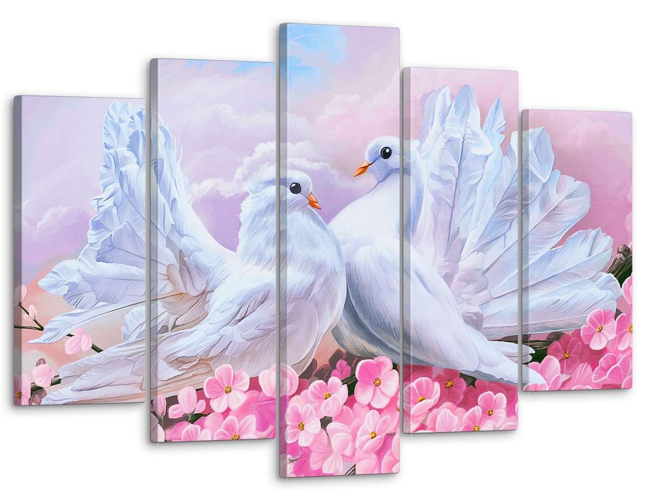 Картина модульная на холсте DK Пара голубей 80x125 см (MK50281)