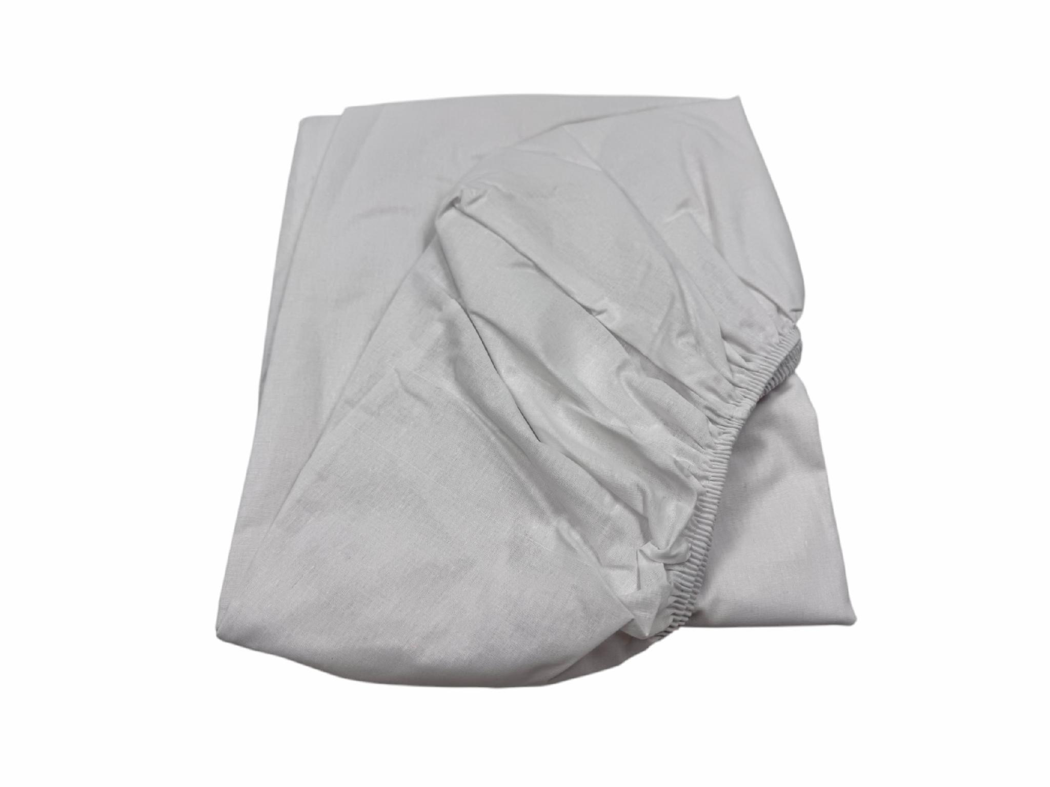 Простыня на резинке бязь 80x200 см Бело-серый (01741/x80) - фото 1 Простыня на резинке бязь 80x200 см Бело-серый (01741/x80) - фото 1