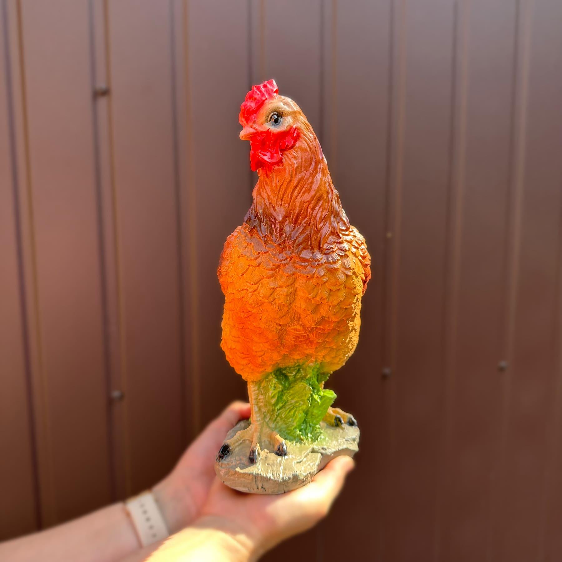 Садова фігура Курка з полістоун 29×12×19 см (4440) - фото 4 Садова фігура Курка з полістоун 29×12×19 см (4440) - фото 4