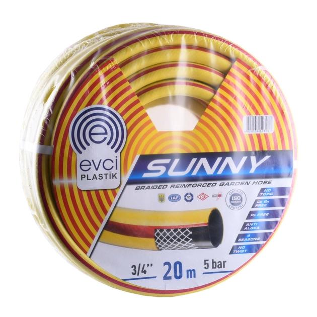 Шланг для поливу Evci Plastik SUNNY 3-шаровий Ø 3/4" 20 м Жовтий (14899880) - фото 1