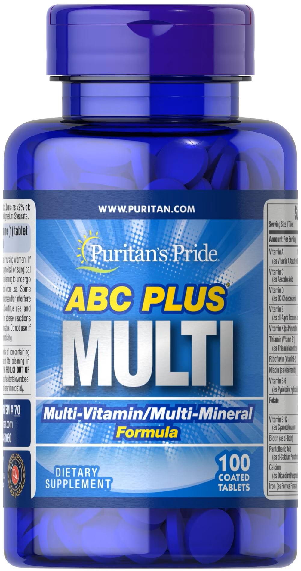 Комплекс витаминно-минеральный Puritan's Pride ABC Plus Multi 100 таблеток