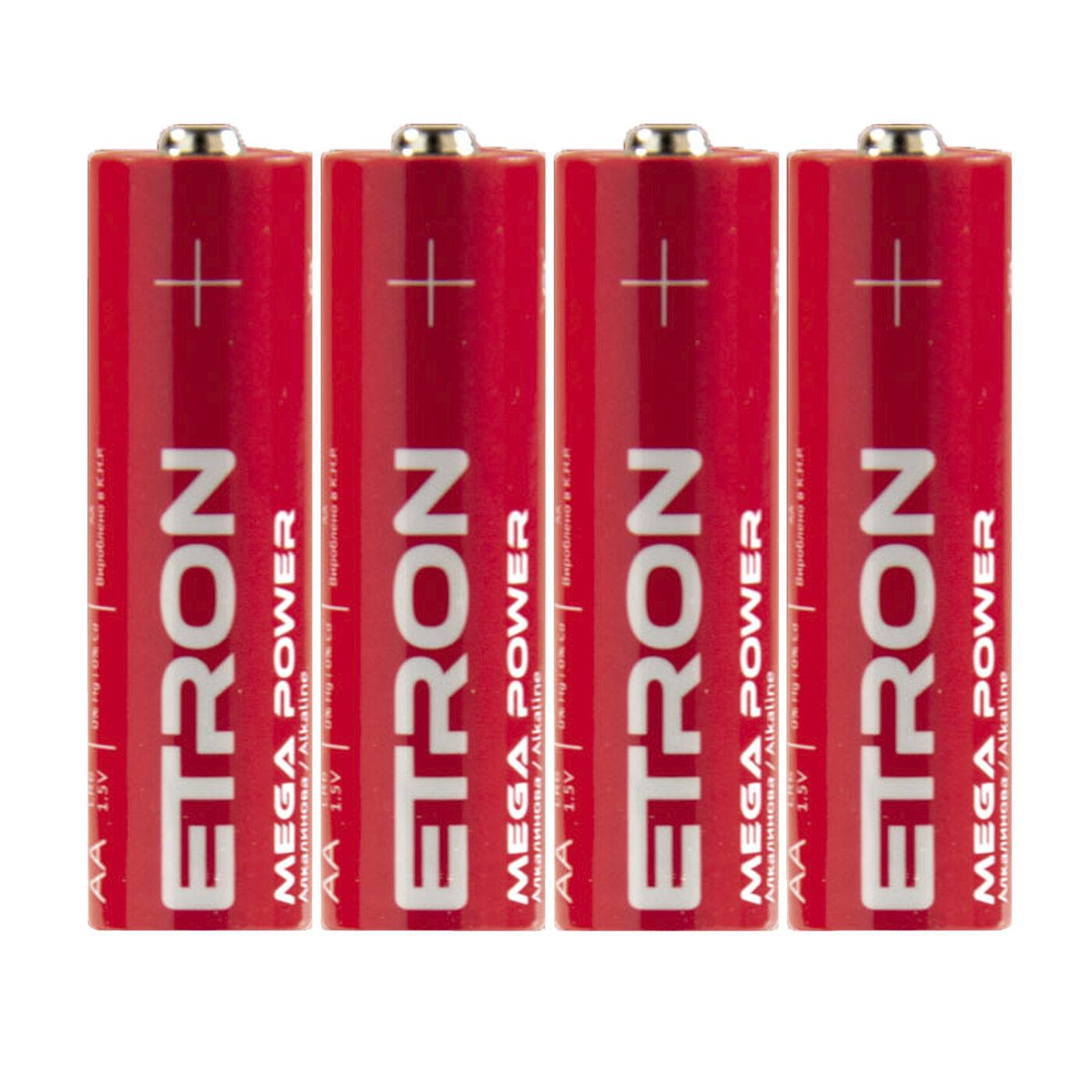 Батарейки щелочные ETRON Mega Power AA LR6 4 шт. (22589)